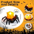 thumbnail image 6 of 12 Pcs Halloween Spider Tea Lights, Novelty LED Flameless Spider Candle Holder Battery Operated Orange Tea Lamps for Halloween Party Table Home Spooky Decor, 6 of 13