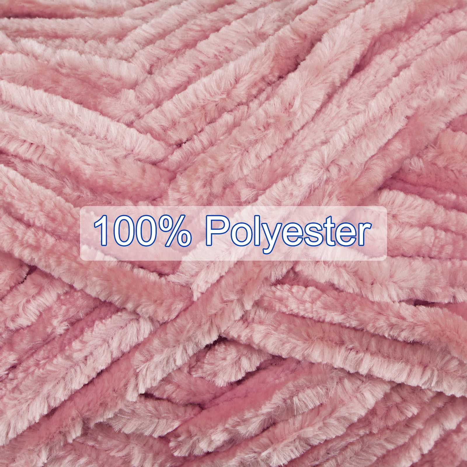 Uxcell 4pcs Velvet Yarn Soft Chenille Yarn 4x100g/14.1oz (347yds) Fluffy Yarn for Knitting Crochet Blanket Dark Pink