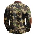 thumbnail image 4 of Men's Camouflage Print Quarter-Zip Pullover Sweatshirt, Retro American Style Crewneck Hoodie, Casual Long Sleeve Military Look Spring Fall Wear,Khaki,L, 4 of 4