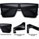 thumbnail image 4 of Oversized Women's Sunglasses Thick Frame Mirror Lens Fashion Accessories, 4 of 5