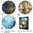 thumbnail image 3 of Designart "Blue Beige Mexico Palacio De Bellas" Cityscapes Floater Framed Wall Decor, 3 of 7