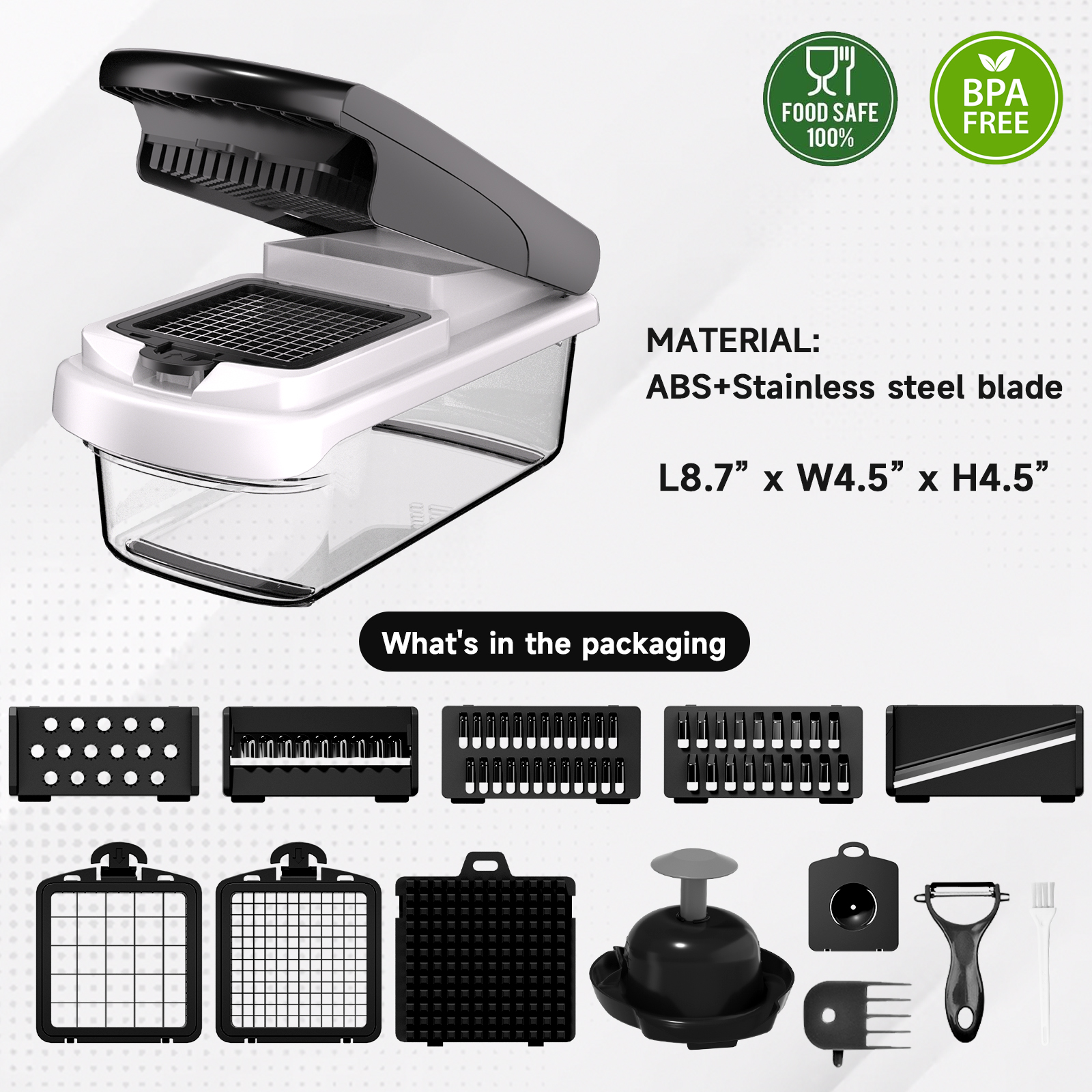Aonhom 15-in-1 Vegetable Chopper and Slicer, White photo 3