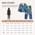 thumbnail image 3 of KLL Colorful Winged Dolphin Print Women's Long Sleeve Pajamas with Pants Sleepwear Loungewear 2 Set-XX-Large, 3 of 7