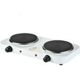 thumbnail image 1 of Compact and Portable Countertop Burner- Countertop Double Cast Iron Burner 2000 Watts Electric Hot Plate Temperature Controls White, 1 of 4