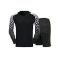 thumbnail image 2 of Zaldita Men's Padded Goalkeeper Soccer Jersey and Shorts Pants Set Long Sleeves Goalie Shirt Football Black L, 2 of 7