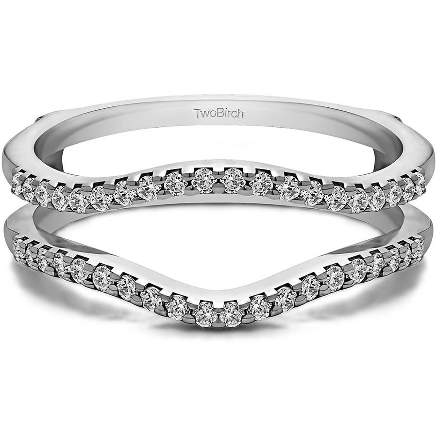TwoBirch Personalized Double SharedProng Contour Ring Guard