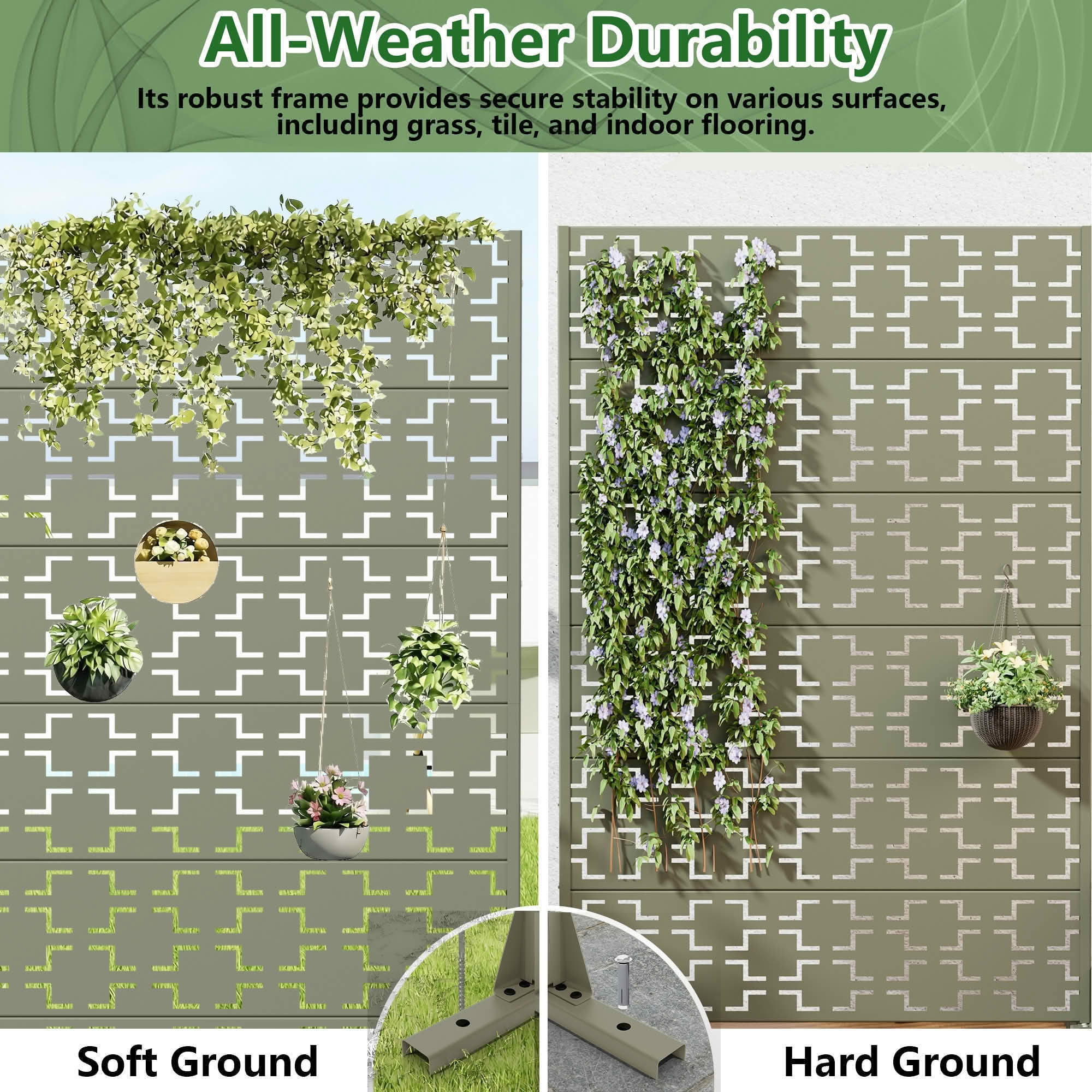 MAYEERTY 72x47 Gray Outdoor Natural Privacy Panel Screen, 6 Piece Set Natural Folding Divider for Backyard and Garden