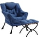thumbnail image 1 of Oversized moderno lounge chair con folding footrest - royal blue comfortable reading chair para sala de estar y dormitorio, 1 of 8