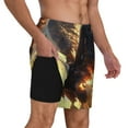 thumbnail image 2 of Naloa Golden Sky Bald Eagle Print Men Swim Trunks with Compression Liner ,Board Shorts,Men's Swim Shorts with Drawstring and Elastic Waistband-Small, 2 of 6