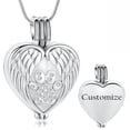thumbnail image 3 of Paw Print Urn Necklace for Ashes - Pet Cremation Jewelry Angel Wing Heart Urn Locket Pendant with Mini Keepsake Urn Stainless Steel Ash Holder for Dog / Cat Memorial Pendant, 3 of 9