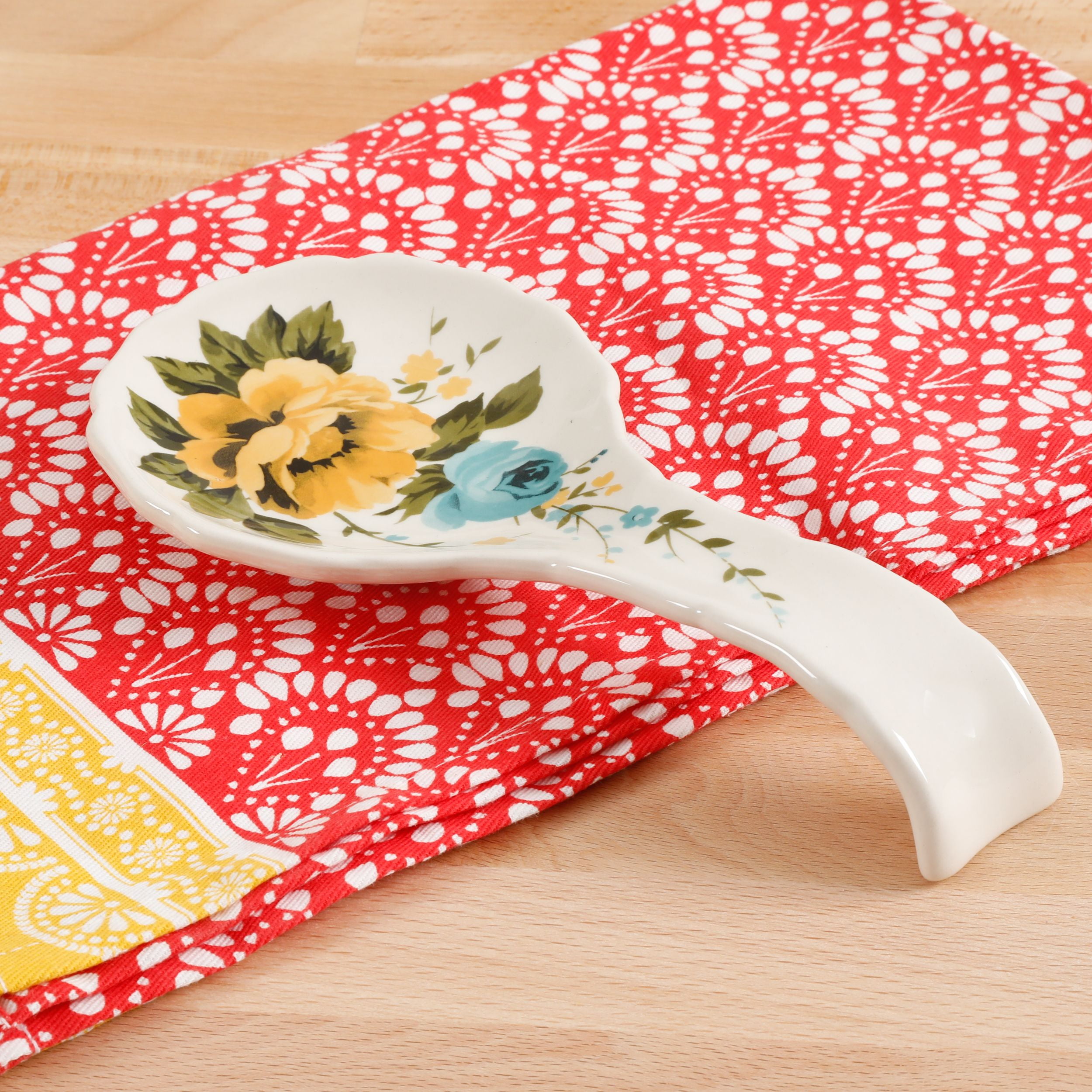 The Pioneer Woman 8.5" Rose Shadow Spoon Rest