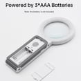 thumbnail image 3 of Glass Handheld Magnifier 30X 10X Magnifying Glass with LED Light Foldable Handle for Reading Full Book Page Newspaper Support 3 Light Colors Great Gift for Low Visions / Seniors, 3 of 7