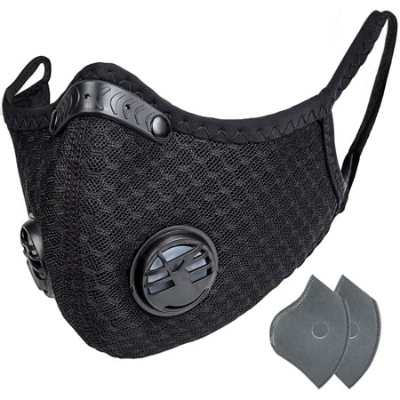 Avas Reusable N99 Half-Face Respirator, Black with 2 Activated Carbon Dustproof Filters
