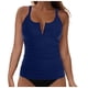 thumbnail image 1 of Traje de Baño de Cobertura Completa de las Mujeres sin Mangas Sólido Empujado Acolchado Traje de Baño con Cuello en V con Detalles, Ropa de Playa de Poliéster Spandex para la Piscina de Verano, 1 of 5