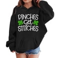 thumbnail image 4 of IWRICH St. Patrick's Day Hoodies for Girls Pinches Get Stitches Printed Shamrock Sweatshirts Saint Patrick's Tops,Size 3-14 Years Black 140, 4 of 4