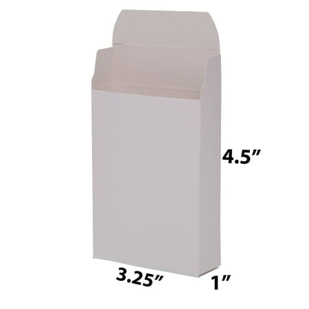 Gift Box Place Card Holder - Lot Of 25 Small White Gift Holiday Boxes for Jewelry Gift Cards stocking stuffers, 3 1/4 X 1 1/16 X 4 1/2 inches By Marketing Holders Ship from US