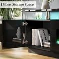 thumbnail image 6 of VANACC 2 Tiers Fireplace TV Stand with 40" Fireplace,80" Modern High Gloss Entertainment Center for TVs up to 90", Obsidian Black, 6 of 7