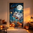 thumbnail image 6 of Halloween Ghost Door Cover,Cute Ghost Photography Backdrop Funny Pumpkin Moon for Halloween Front Door Wall Porch Sign Party Decorations, 6 of 6
