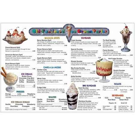 MENU MATH ICE CREAM PARLOR 6PK EXTRA MENUS (Best Ice Cream Parlors In America)