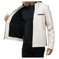 thumbnail image 6 of X RAY Jeans Men's PU Leather Jacket with Hood And Faux Shearling Lining, Stone, 2XL, 6 of 8
