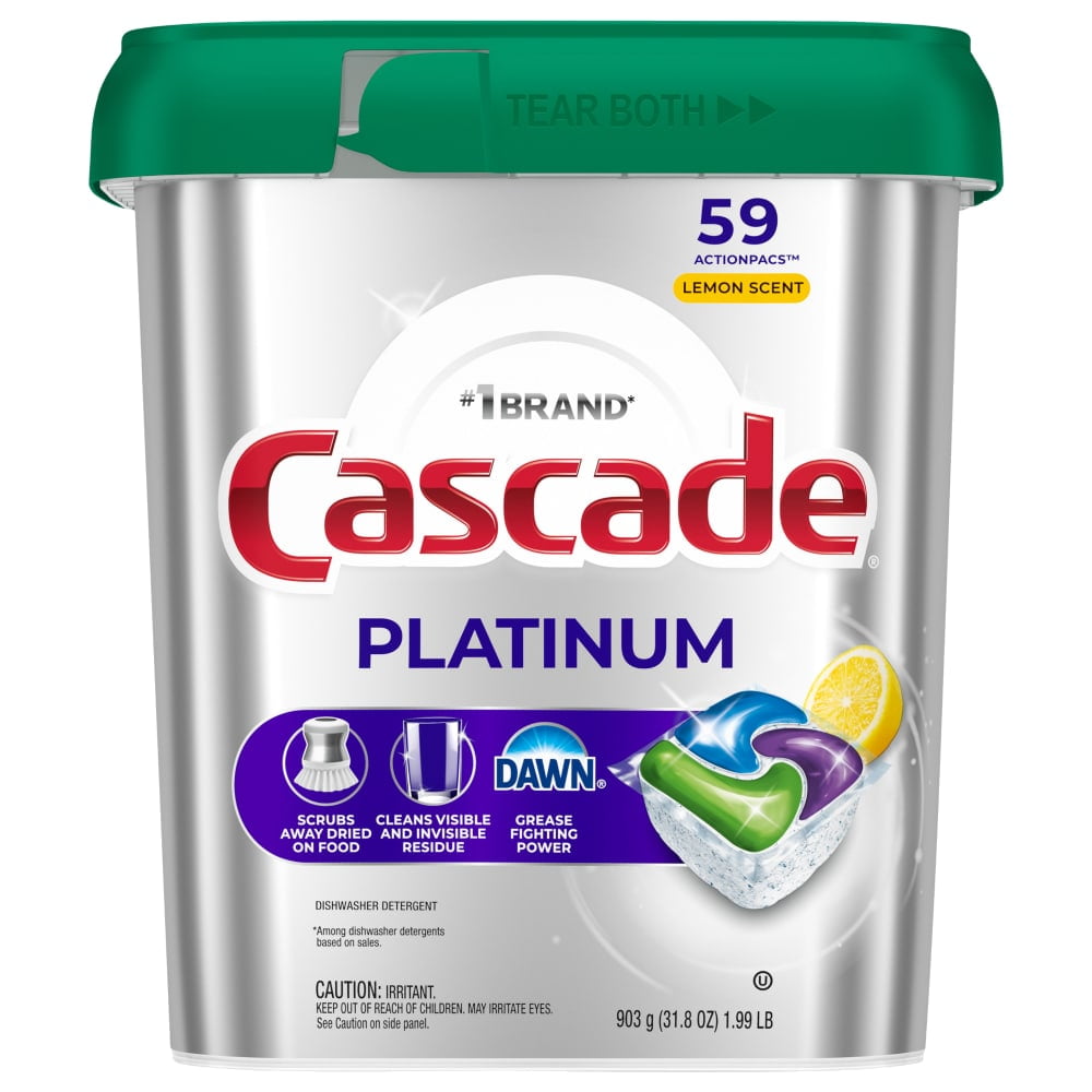 Cascade Platinum Dishwasher Detergent with Liquid & Powder Lemon Scent 59 ct - 3 Pack