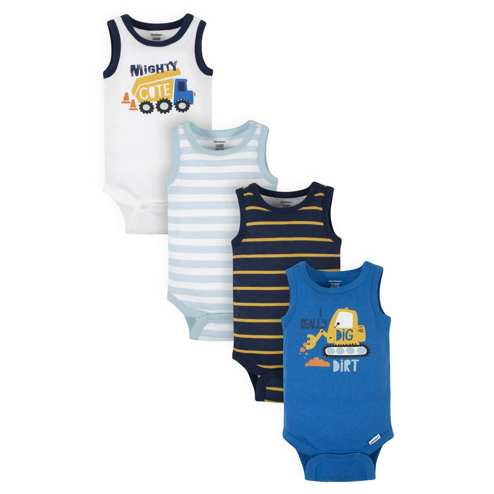 Gerber Gerber Baby Boys Tank Onesies® Brand Bodysuits, 4Pack