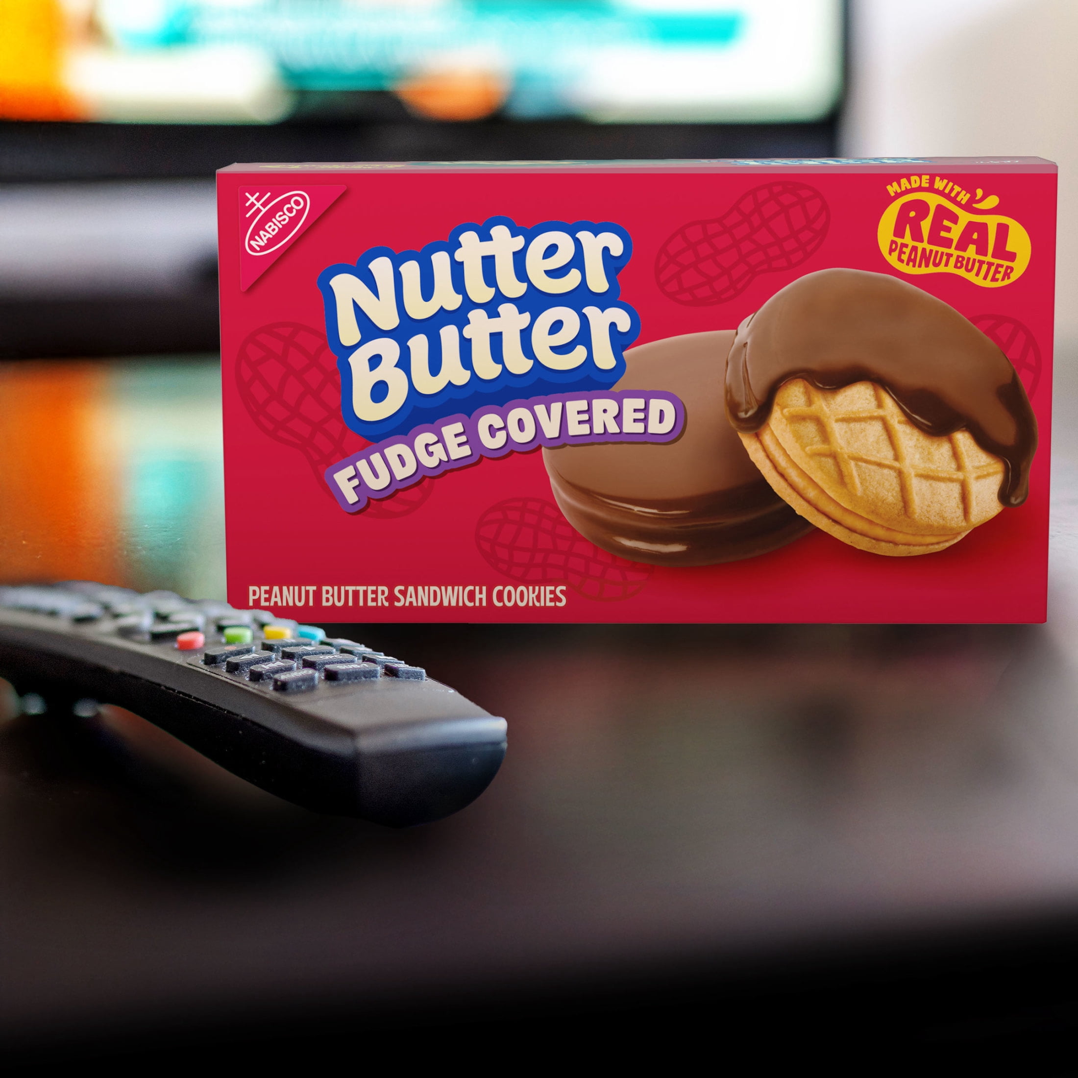 NUTTER BUTTER Fudge Covered Peanut Butter Sandwich Cookies, 7.9 oz