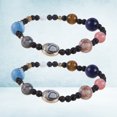 thumbnail image 2 of 2Pcs Natural Stone Bracelets Creative Unique Universe Galaxy Eight Planets Design Beads Elastic Bangles Ethnic Style Charming Bracelets, 2 of 6
