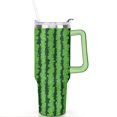thumbnail image 2 of 40oz Cute Watermelon Pattern Stainless Steel Flip Straw Tumbler Spill Proof Travel Cup Double Wall Vacuum Insulated Coffee Mug with Top Handle, 2 of 6
