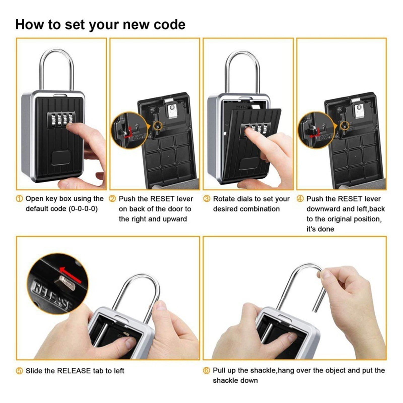 4-Digit Outdoor Key Safe , Wall Key Box Safe Wall Mount Combination Lock Box Waterproof Key Safe Storage Lock Box ,Prevent Theft