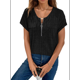 thumbnail image 3 of Blusas de Talla Grande para Mujer, Túnicas de Corta con Cremallera 1/4, Color Negro S, 3 of 6