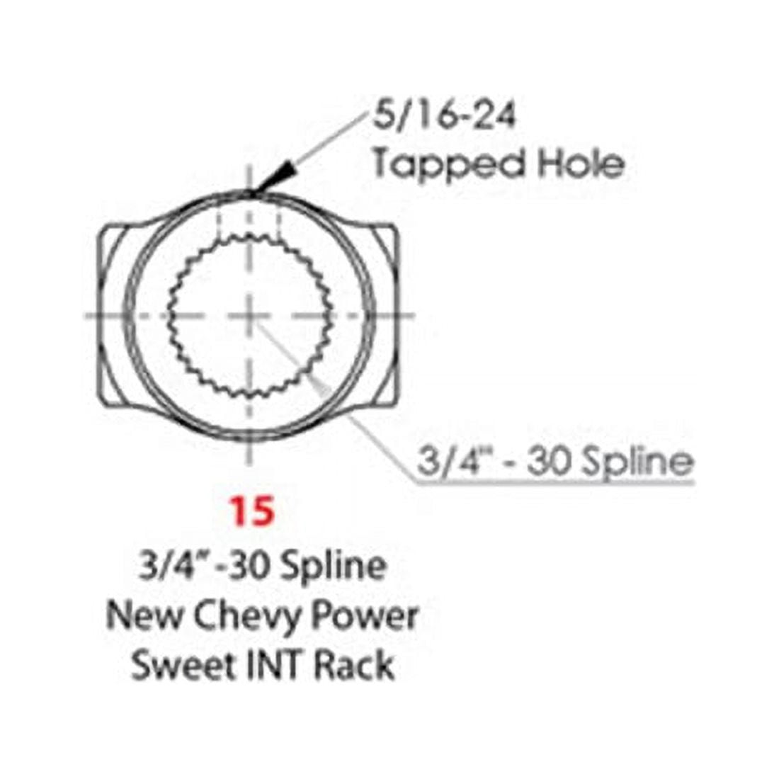 Sweet U-Joint 3/4 - 30 Spline to 3/4 Round, Small GM P/S 78-Up