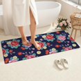 thumbnail image 4 of Pioneer Flower Floral Print Pattern Bathroom Rugs Mat, Non Slip Microfiber Bathroom Rug with Rubber Backing, Soft Mats for Bathroom Floor Tub Shower, 24"x60", 4 of 5