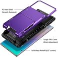 thumbnail image 4 of Case for Galaxy Note 10 Case Wallet 4-Slot Pocket Credit Card ID Holder Scratch Resistant Dual Layer Protective Bumper Rugged Rubber Armor Hard Shell Cover for Samsung Galaxy Note 10 Purple, 4 of 11