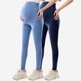thumbnail image 2 of Bixock Women's Maternity Leggings High Waisted Over The Belly Breathable Workout Yoga Activewear Pregnant Casual 2PC Pants, 2 of 5