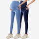 thumbnail image 2 of Amzcrzy 2PC Leggings premamá color liso por encima de la barriga clásicos largo completo cómodos suaves yoga ejercicio informal S-XL Azul, 2 of 6
