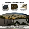 thumbnail image 2 of Mondawe 10ft Heavy Duty Solar Patio Umbrella with Cross Base, 360° Rotation, 24 LED Lights, Outdoor Hanging Offset Cantilever Market Sun Shade Umbrella, Beige, 2 of 8