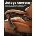 thumbnail image 3 of HLDIRECT Ergonomic Fabric Gaming Chair with Footrest and Massage Lumbar Support, Gamer Chair with 330lb Capacity, Video Game Chair for Adults, Brown, 3 of 8