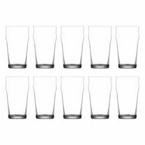 10 ARC Nonic Beer Glasses Set, 19 oz. - Clear, Pub, USA made - Black