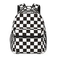 thumbnail image 1 of Fotbe Black and White Checkerboard Mochila Casual con Estampado para Escuela, Viajes y Actividades al Aire Libre - Duradera, Ligera y Cómoda, 1 of 5