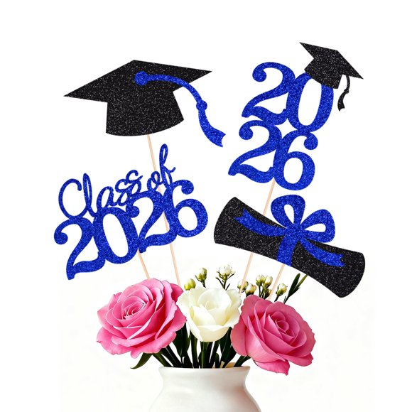 Centros de mesa de graduación SakFestivo 16 piezas azul y negro 2026