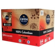 Zavida 100% Colombian, Medium Roast, Premium Ground Coffee, 64 pouches (56.7g/2 oz.), 3.6kg/8 lbs. Box {Imported from Canada}