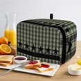 thumbnail image 2 of Toaster Cover 2 Slice, Sage Green Black Plaid Dustproof Bakeware Oven Protector with Top Hook, Vintage Star Buffalo Check Rustic Waterproof Small Kitchen Appliance Toasters Dust Cover, 12"x7.5"x8", 2 of 9