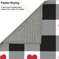 thumbnail image 4 of Dish Drying Mat, Heart Black Buffalo Plaid Gingham Highly Absorbent Drying Matt Kitchen Counter, Dish Mat Drying Pad Dishes Drainer Mats for Kitchen Counter or Sink, 16 x 18 inch, 4 of 6