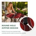 thumbnail image 4 of Round Outdoor Tablecloth with Umbrella Hole and Zipper, Red Ombre Tablecloth with Elastic Waterproof, Abstract Art Moire Ocean Waves Patio Table Covers for 31" - 35" Picnic Pool Tables, 4 of 9