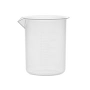 Plastic Beaker, 250ml - Polypropylene Plastic - Raised Graduations, Tapered Spout - Euro Design - Eisco Labs