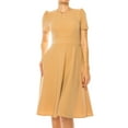 thumbnail image 5 of Moa Collection Women's A-Line Dress Puff Sleeves and Keyhole Front Casual Chic with Side Pock, 5 of 6