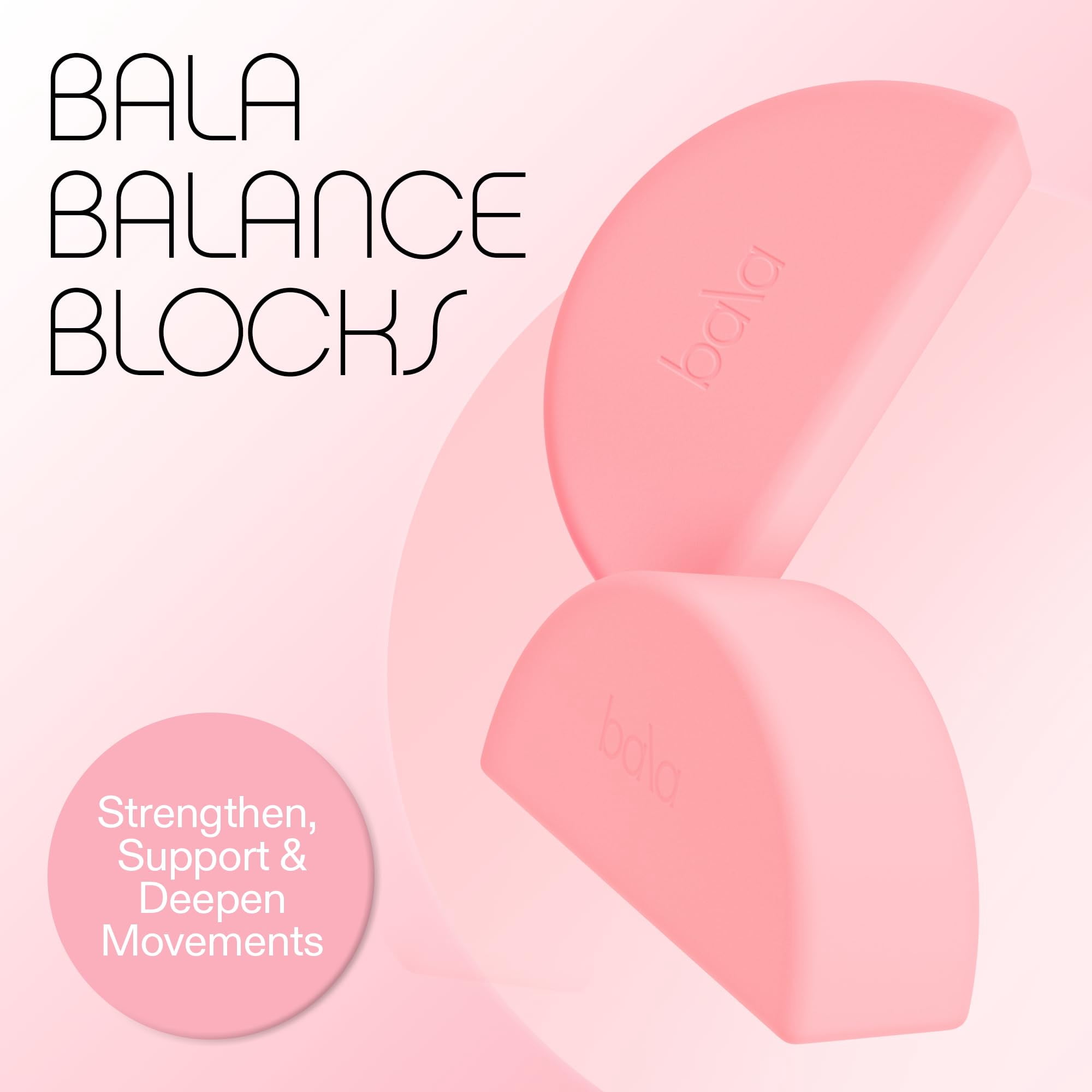 Bala Balance Blocks 2 Pack, Yoga Blocks for Working Out, (Blush) - Semi-Circular Yoga Accessories