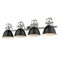 thumbnail image 1 of Duncan CH 4 Light Bath Vanity, Chrome with Matte Black Shades, 1 of 3