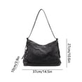 thumbnail image 3 of Bolso de mano de mezclilla para mujer, cartera vaquera vintage lavada, bolso convertible 2 en 1 tipo bandolera y hombro con asa superior, para viaje, trabajo y uso diario, negro, azul, azul oscuro., 3 of 7